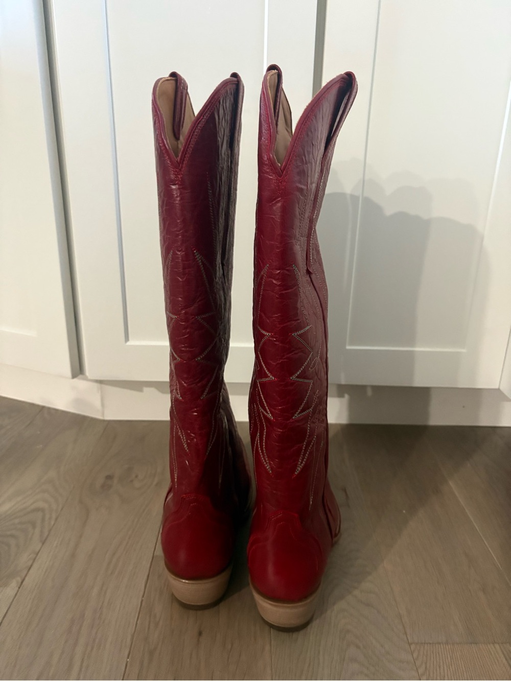 Tecovas Loretta Ruby Red Goat Embroidered Western Boots US 9 - Picture 4 of 7